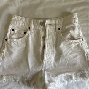 Zara White Denim Shorts